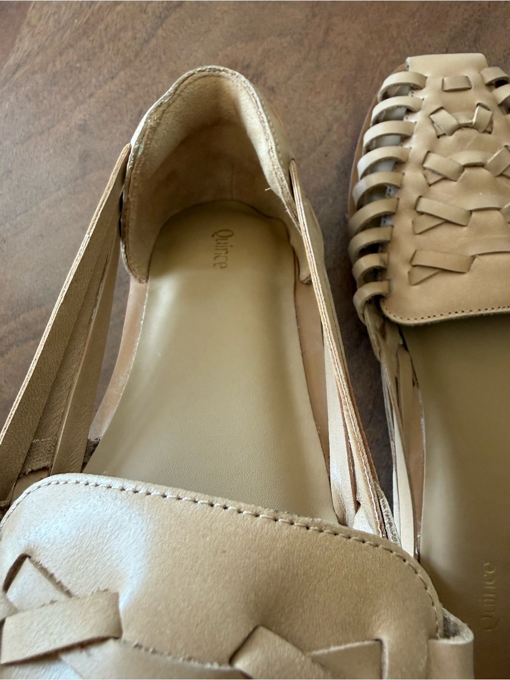 Quince Women’s 100% Leather Huarache Flats in Color Cashew US 8.5 - Picture 5 of 8